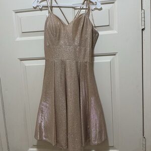 Elegant Gold Sleeveless Dress